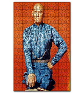 Cakapuzzle Yul Brynner Mavi Parlak Elbiseli Kırmızı Puzzle Yapboz MDF (Ahşap) (1000 Parça)
