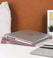 Kendin Tasarla Taşınabilir Ahşap Notebook Laptop Standı (Pembe)