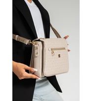 Just Polo Kadın Üç Bölmeli 3 Gözlü Çapraz ve Omuz Çantası 29x20cm PBU2068 (Taş)