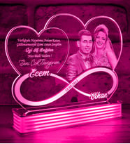 Kişiye Özel Sevgiliye Doğum Günü Hediyesi, 3D LED Lamba (Pembe)