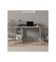 Country Ergonomik Çalışma Masası, Modern Bilgisayar Masası, Ev-Ofis (Gri)