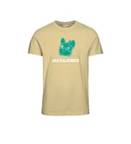Jack & Jones Erkek Sıfır Yaka Beyaz Pamuklu T-shirt - 12238121 (Hardal Sarısı)