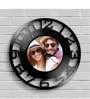 BK Gift Kişiye Özel Tasarım Fotoğraflı ve İsimli Ahşap Duvar Saati, Ev Hediyesi, Sevgiliye Hediye, Arkadaşa Hediye, Doğum Günü Hediyesi (Siyah)