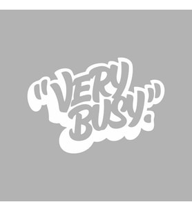 Very Busy Araba Sticker siyah 16x11 CM (Beyaz)