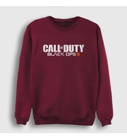 Presmono Unisex Beyaz Black Ops Call Of Duty Sweatshirt 26657tt (Bordo)