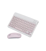 Kablosuz Bluetooth Klavye Ve Mouse Seti Bilgisayar Ve Ofis Kullanımı Ergonomik Tasarım (Pembe)