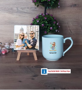Babalar Günü Hediyesi Fotoğraflı Dekoratif Taş, Kupa Bardak Beyaz Hediye Babaya Hediye (Model 5)