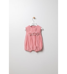 Pileli Bayramlık Kız Bebek Tulum 12825 (Pembe)
