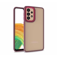 Galaxy A52 Kılıf Zore Flora Buton,Kenar Çevresi Renkli Kılıf (Kırmızı)