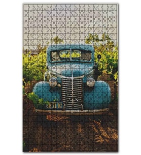 Cakapuzzle Asmalı Yolda Mavi Amerikan Kamyonet Puzzle Yapboz MDF (Ahşap) (1000 Parça)