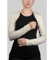 Uzun Kollu Tesettür Bolero (Krem)