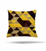 Geometrik Batik Desen Gizli Fermuarlı Yastık Kılıfı Kırlent Kılıfı Koltuk Yastık Kılıfı  (Sarı)