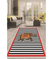Dijital Kaymaz Taban Yıkanabilir Modern Renkli Salon Halısı Mutfak Halısı Yolluk ND-HT-606 (Kırmızı)
