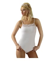 Anıt Bayan Likralı Dantelli İp Askılı Çıtçıtlı Body 4062 (Beyaz)