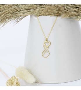 Kore Kalp Gümüş Kolye - Renk: Gold (Gümüş)