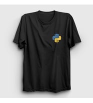 Presmono Unisex Beyaz Logo Python Developer Yazılımcı T-Shirt 336327tt (Siyah)