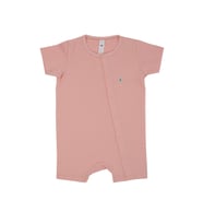 Boydan Çıtçıtlı Basic Kısa Tulum (Pembe)