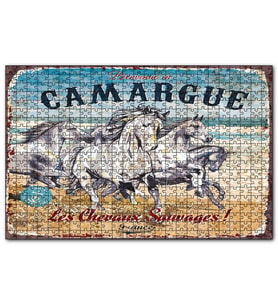 Cakapuzzle Çatlak Zeminde Koşan Vahşi Atlar  Puzzle Yapboz MDF (Ahşap) (255 Parça)