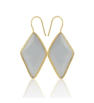 Kadir Jewellery 22 Ayar Altın Kaplama Vintage Küpe -El İşçiliği Ve Hipoalerjenik Küpe (Gri)