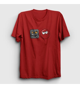 Presmono Unisex Sarı Evil Square Oyun Red Ball T-Shirt 358038tt (Kırmızı)