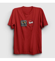 Presmono Unisex Sarı Evil Square Oyun Red Ball T-Shirt 358038tt (Kırmızı)