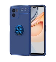 Vivo Y15S Kılıf Zore Ravel Yüzüklü Silikon Kılıf (Mavi)
