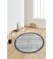 Dijital Baskılı Kaymaz Taban Yıkanabilir Yuvarlak Salon Halısı Koridor Halısı Paspas NDY-HT-1260 (Gri)