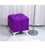 Lüks Sandıklı Kapitoneli Puf 45*45 Cm (Mor)