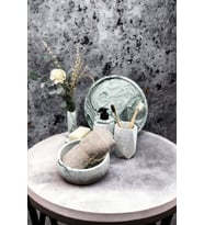 6 Parça Mermer Desenli Beton Banyo Seti Katı Sıvı Sabunluk Diş Fırçalığı Havluluk Tütsülük Tepsi (Yeşil)
