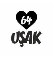 Kalpli 64 Uşak Araba Sticker siyah 20x15 CM (Siyah)