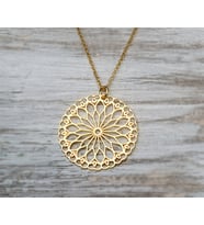 925 Ayar Yaşam Çiçeği Gümüş Kolye (Gold)