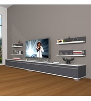 Decoraktiv Eko 360R Mdf Tv Ünitesi Tv Sehpası (Beyaz - Antrasit)