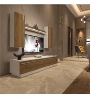 Decoraktiv Eko 5DB Mdf Std Tv Ünitesi Tv Sehpası - Parlak Beyaz (Beyaz - Pera)