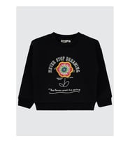 Civil Girls Kız Çocuk Sweatshirt 2-5 Yaş Siyah (Siyah)