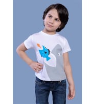Toontoy Erkek Çocuk Köpek Balığı Baskılı Tişört (Beyaz)