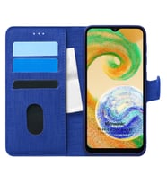 Microsonic Samsung Galaxy A04S Kılıf Fabric Book Wallet Siyah (Lacivert)