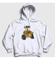 Presmono Unisex Beyaz Cute Wall E Eve Kapüşonlu Sweatshirt 427323tt (Beyaz)