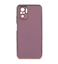Xiaomi Redmi Note 10 Kılıf Zore Bark Kenarları Altın Renk Kılıf (Mor)