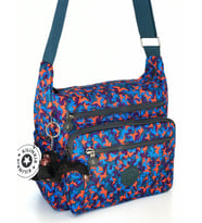 Nemo Bags Kadın Askılı Çapraz Postacı Çanta Çok Gözlü Omuz Çantası Orta Boy Su Geçirmez 28x21x12cm (Çok Renkli-Sıyah)