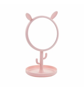 Masa Üsti Tavşan Figürlü Ayna-pembe (Pembe)