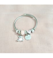 kadın ayıcık figürlü çelik pandora (Pembe)