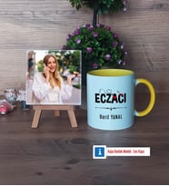 Eczacı Fotoğraflı Dekoratif Taş, Kupa Bardak Beyaz Hediye (Model 7)