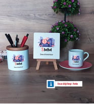 Mali Müşavir Hediye Seti Dekoratif Taş, Kalemlik, Ahşap Altlıklı Türk Kahvesi Fincanı HediyeMuhasebeciler Günü Hediyesi (Model 6)