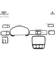 Meriç® Honda CR-V 4X4 Ön Torpido Kaplama Maun 9 Parça 1997-2002 (Karbon)