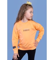 Toontoy Kız Çocuk Baskılı Sweatshirt (Turuncu)