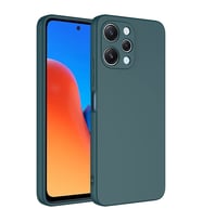 Xiaomi Redmi 12 Kılıf Kamera Korumalı iÇi Süet Dokulu Lansman Tipi Silikon (Koyu Yeşil)