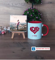 Sevgiliye Hediye Fotoğraflı Dekoratif Taş, Kupa Bardak Beyaz Hediye (Model 2)