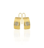 Kadir Jewellery 22 Ayar Altın Kaplama Kadın Minimal Küpe -El İşçiliği Ve Hipoalerjenik Küpe (Gri)