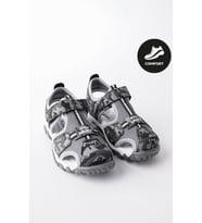 Muggo TWEETY Garantili Günlük Ortopedik Hafif Taban Önü Kapalı Cırtlı Unisex Çocuk Sandalet (Füme)