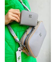 Polo Of Colors Ayarlanabilir Askılı Kadın Çapraz Çanta ve Cüzdan Kombini (Gri)